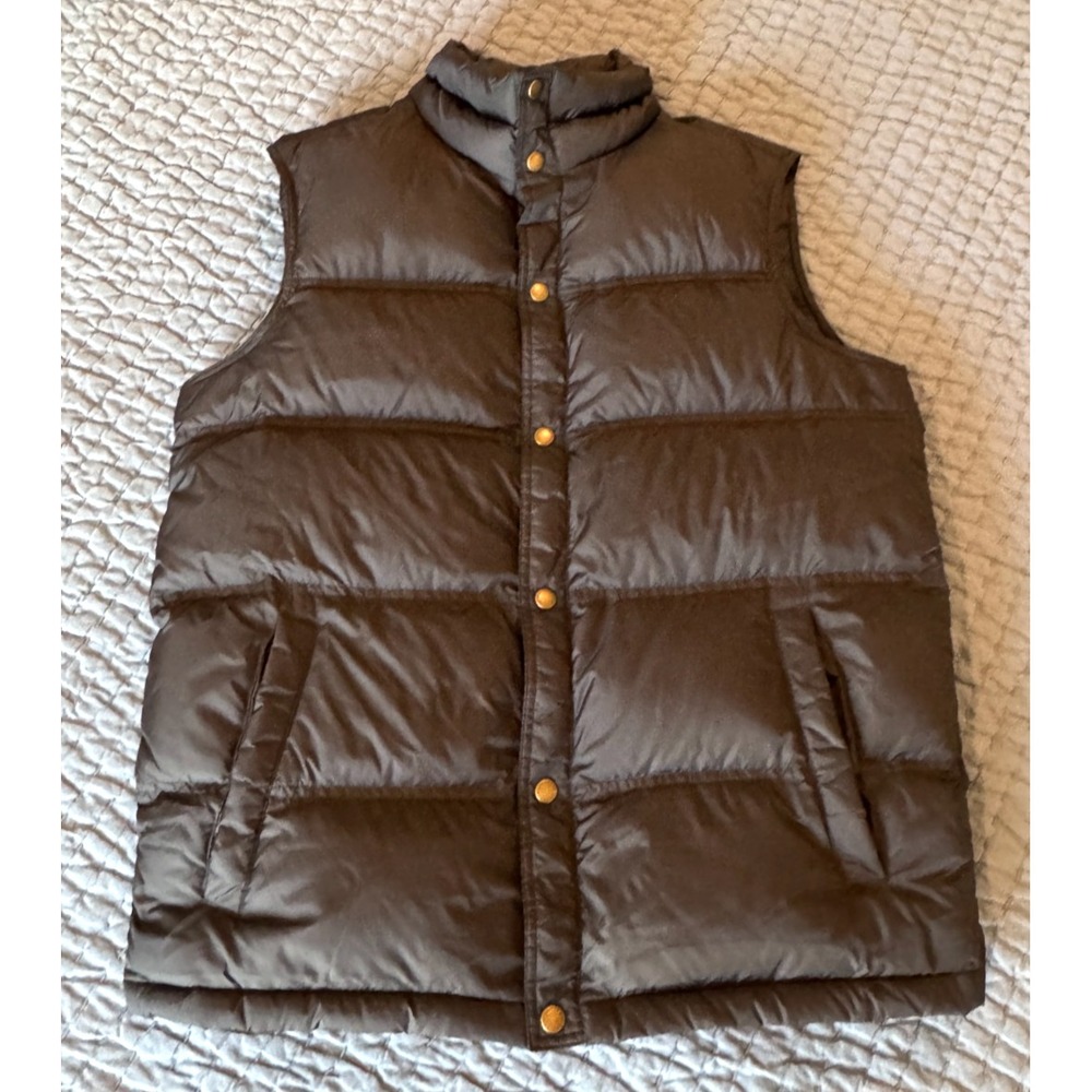 Lands' End Down Insulated Puffer Vest Men's Medium 38-40 Black Winter Gorpcore
